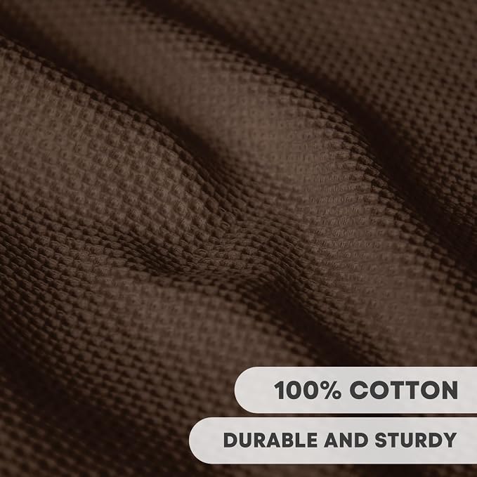 Artoid Mode 100% Cotton Dark Coffee Waffle Weave Kitchen Dish Cloths, 12x12 - Image 2