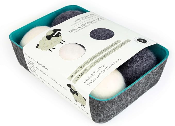 Three by Three Seattle Felt·Like·it!™ Wool Dryer Balls + Storage Bin: Reduce - Image 4