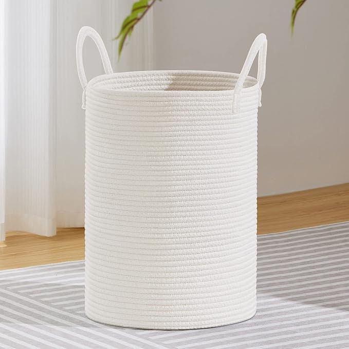 VIPOSCO Large Laundry Hamper, Tall Woven Rope Storage Basket by VIPOSCO