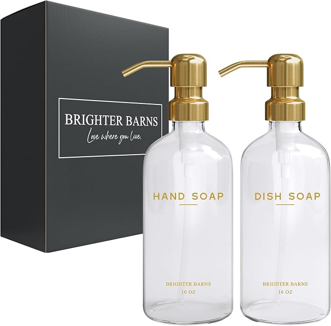 Luxury Glass Soap Dispenser Set by Brighter Barns - Image 8