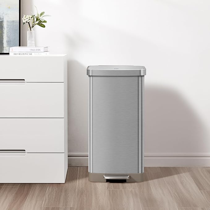EKO Hudson Matte Stainless 75 Liter/20 Gallon Step Trash Can - Image 2
