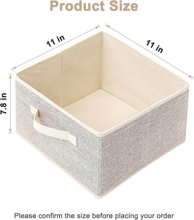Storage Baskets, 11-Inch Woven Fabric Bins, Storage Cubes - Image 2