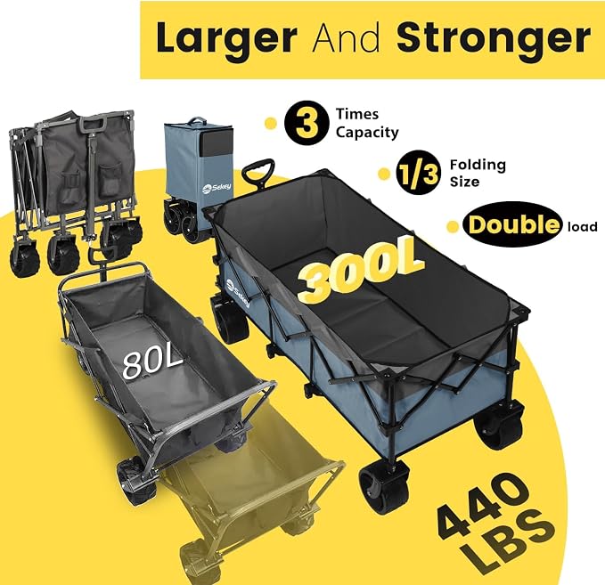 Sekey 48''L Collapsible Foldable Extended Wagon - Image 2