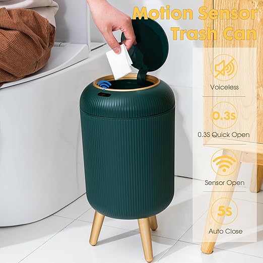 Bathroom Trash Can Automatic Touchless, 3 Gallon Smart Motion Sensor Garbage Can - Image 2