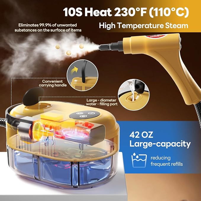 Handheld Steam Cleaner, 10s Fast Handheld Heating Steamer - Image 2