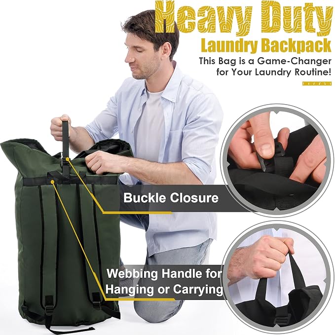 Laundry Bags Extra Large Heavy Duty, 115L Laundry Backpack, Sturdy Laundry Bag - Image 5