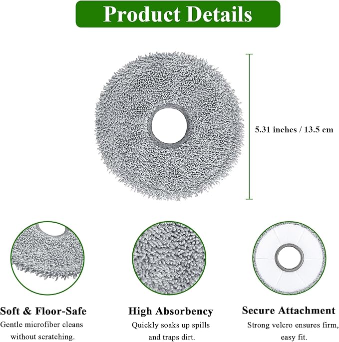 10 Pack Mop Pads for Dreame X40 Ultra/X40 Master/L40 Ultra/L10s Plus/L10s Pro - Image 3