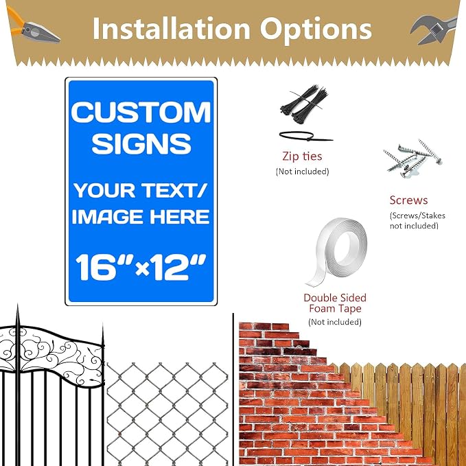 custom parking sign, Aluminum Weatherproof Metal Sign Multiple Sizes Custom - Image 4