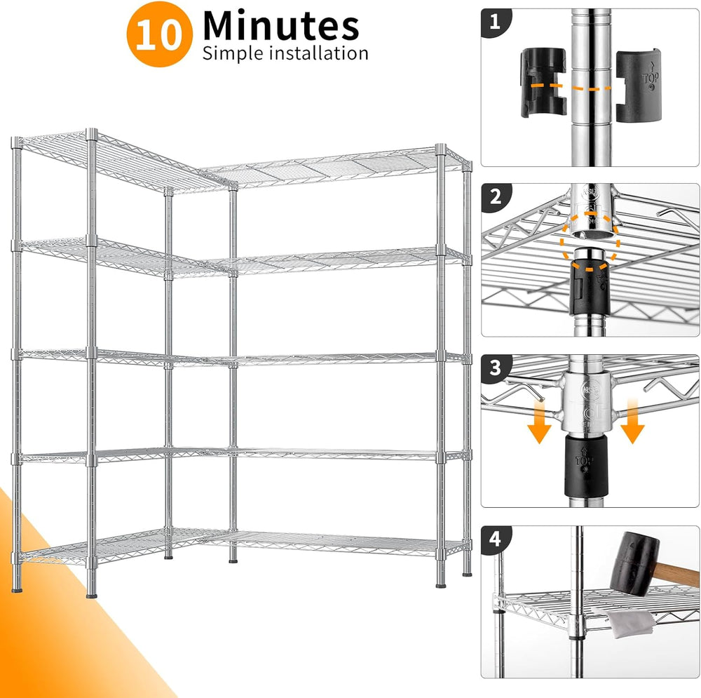Karl home Storage Shelves Adjustable Garage Storage Shelving, Double Row,Flex...