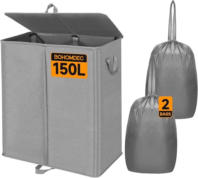 150L Double Laundry Hamper by BOHOMDEC