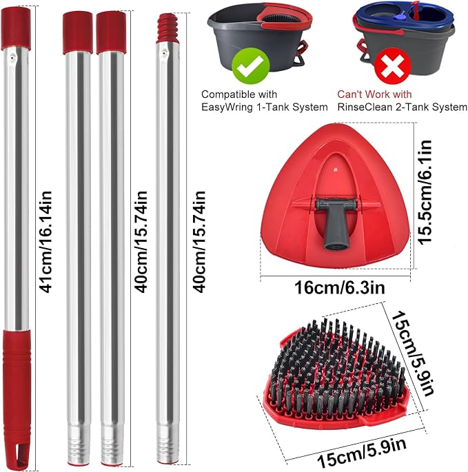 Mop Handle for Ocedar, Spin Mop Handle Replacement for O Cedar, 4 Section 30" - Image 3