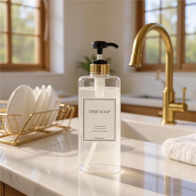 Modern Gold Design Large 27 oz Shampoo and Conditioner Dispensers - Image 9