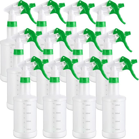 Eccliy 12 Pcs 16 Oz Plastic Spray Bottle, Adjustable Empty Reusable Sprayer by Eccliy