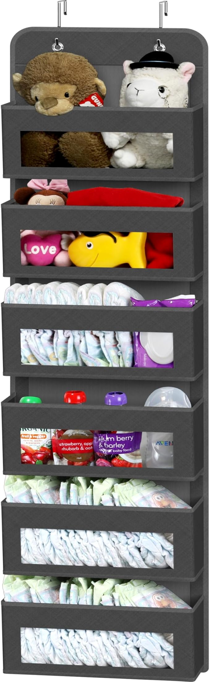 Simple Houseware 6 Clear Window Pocket Over Closet Door Storage Hanging by SimpleHouseware