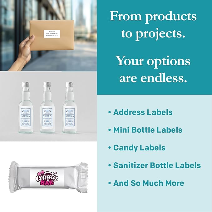 Premium Label Supply White Sticker Bottle Labels – 3" x 1.5" – Laser/Inkjet - Image 2
