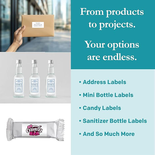 Premium Label Supply White Sticker Bottle Labels – 3" x 1.5" – Laser/Inkjet - Image 2