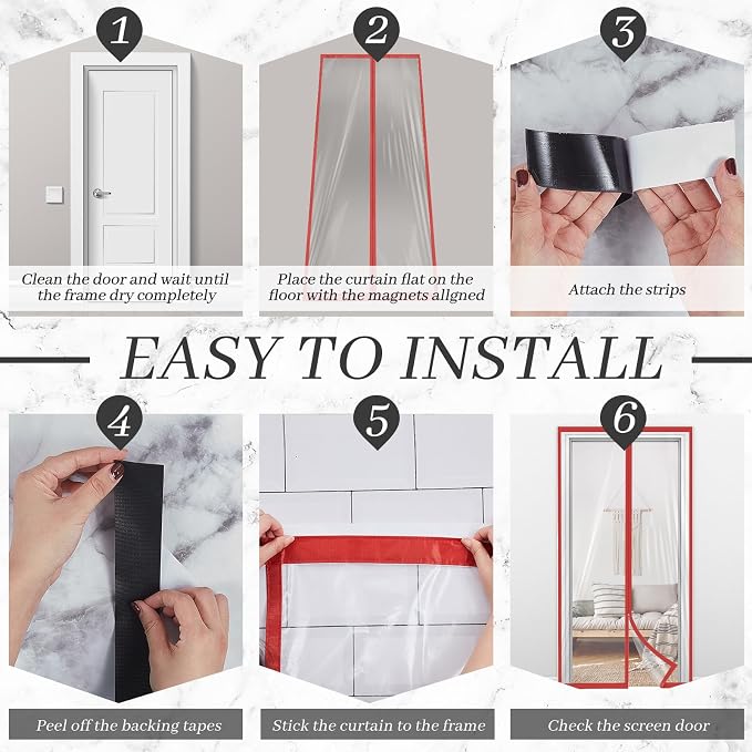 Amylove Zipper 60 x 102 Inch Dust Barrier Kit Red Edged Temporary Construction - Image 4