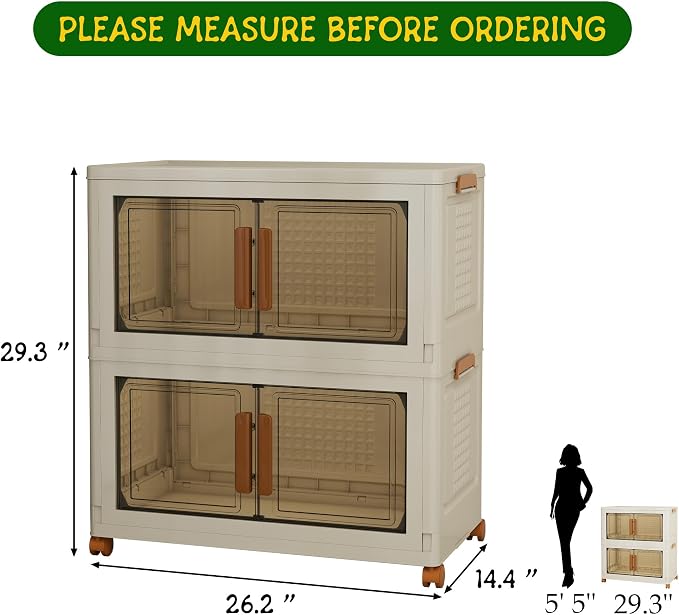 2 Tier Large Stackable Plastic Storage Bins - Image 4