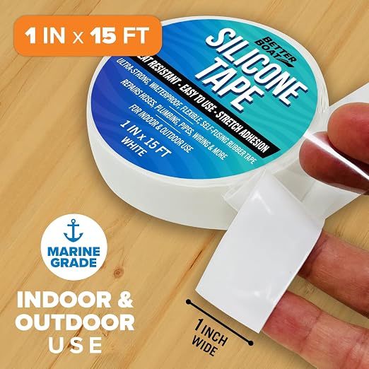 White Heavy Duty Silicone Tape, Self-Fusing Rubber Hose and Plumbing Water Pipe - Image 2