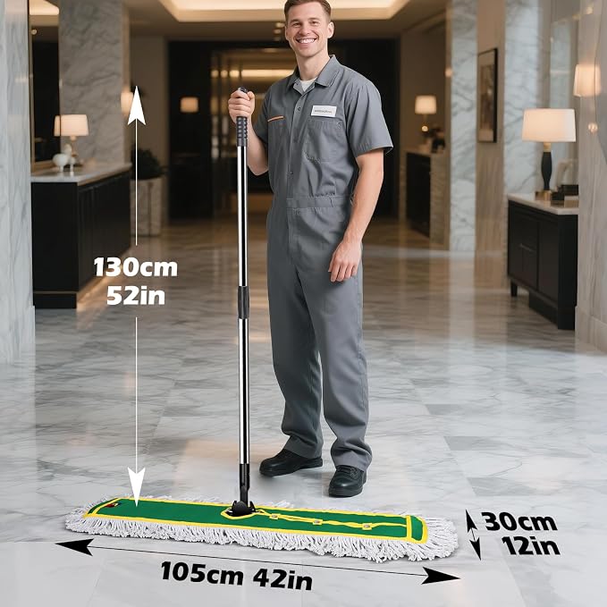 42" Commercial Dust Mop for Floor Cleaning, MASTERTOP Large Flat Mop - Image 4
