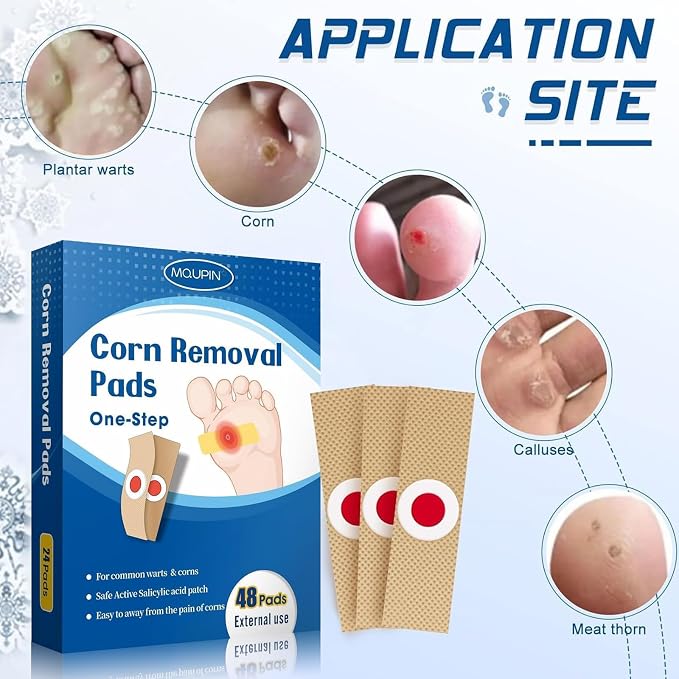 48 Count Corn Removal Pads for Feet and Toe, Corn Feet Remover for Extra - Image 4