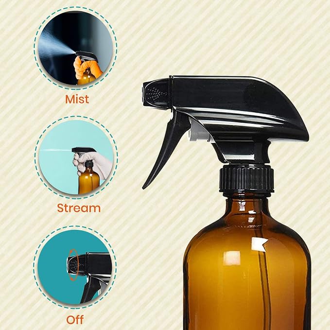 Amber Glass Spray Bottles For Cleaning Solutions - Image 4
