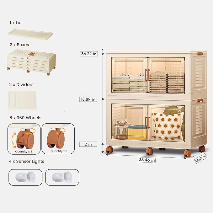 376QT/94Gal 2 Layers Stackable Storage Bins - Image 2