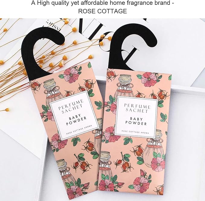 ROSE COTTAGE Large 12 Packs Baby Powder Hanging Closet Air Freshener Scented - Image 5