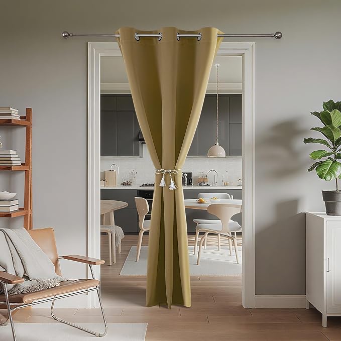 Joydeco Blackout Door Curtain for Doorway Privacy 78 Inches Long, Grommet - Image 2