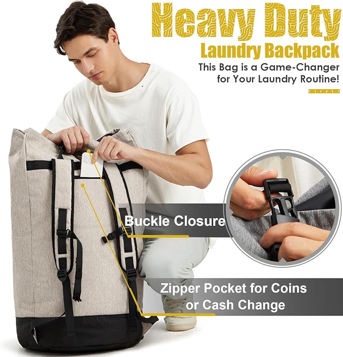 Laundry Bags Extra Large Heavy Duty, Laundry Backpack College 115L, Large - Image 5