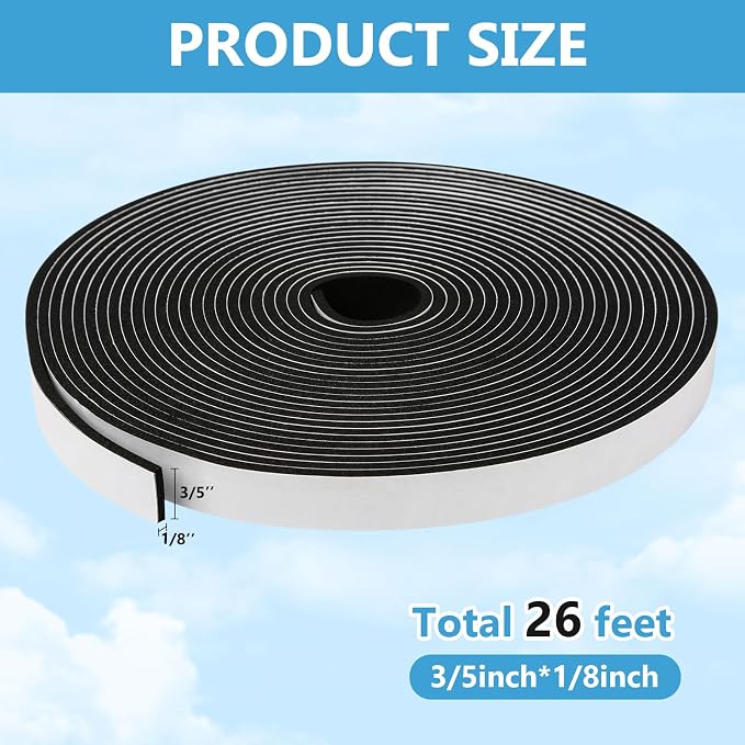 Weather Stripping Door Seal Strip, Strong Adhesive, Lightproof, Soundproof - Image 2