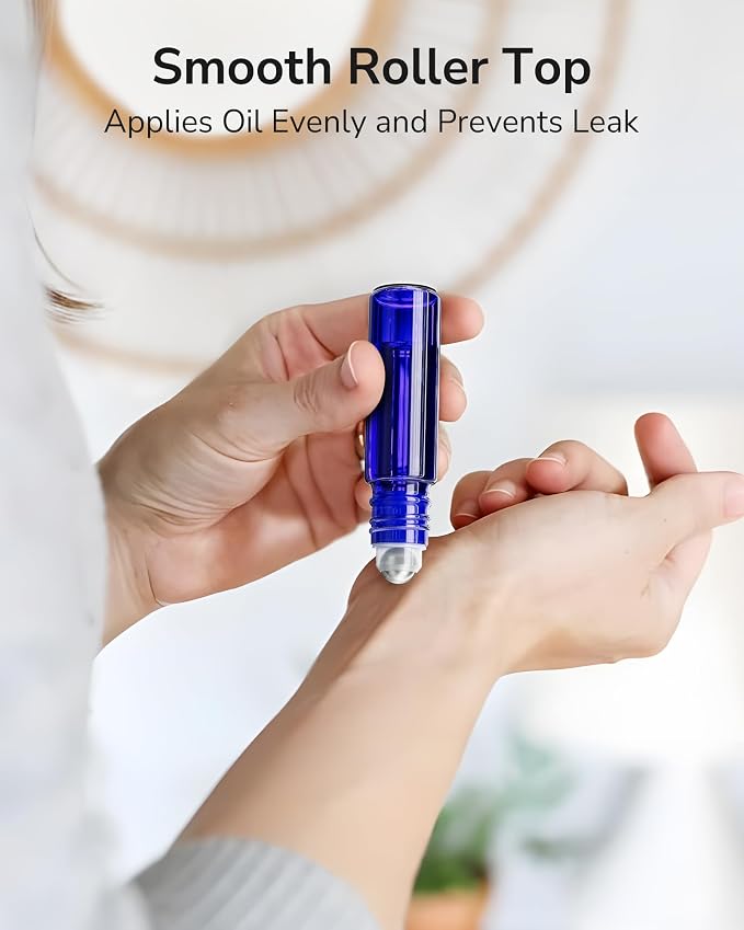 ULG Essential Oil Roller Bottles 48 Pack 10ml Cobalt Blue Glass Empty Bottles - Image 3