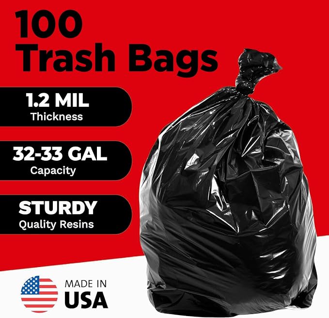 ToughBag 30-33 Gallon Heavy Duty Trash Bags – 33x39" Large Can Liners – Made in - Image 3