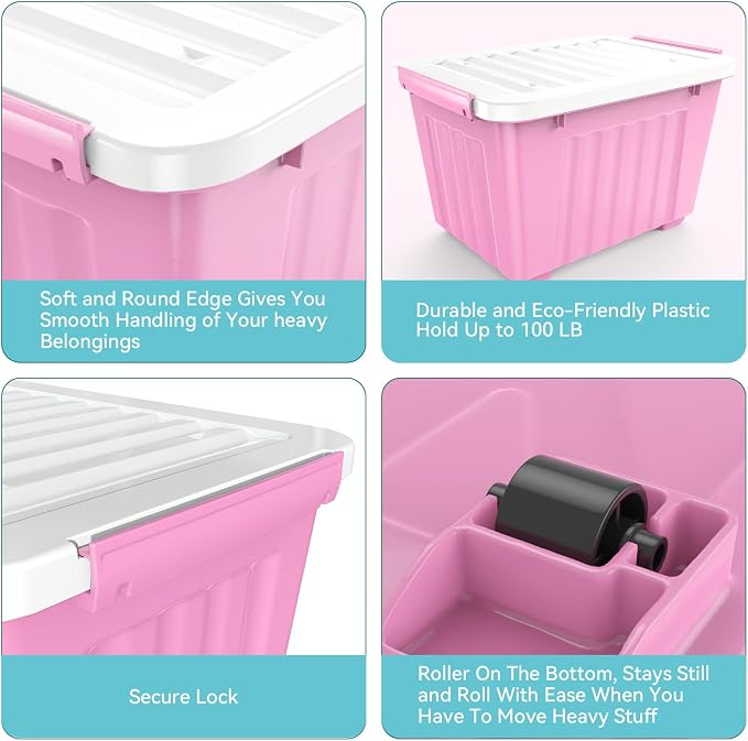 Nazhura Plastic Storage Bin, Stackable and Nestable Storage Boxes - Image 3