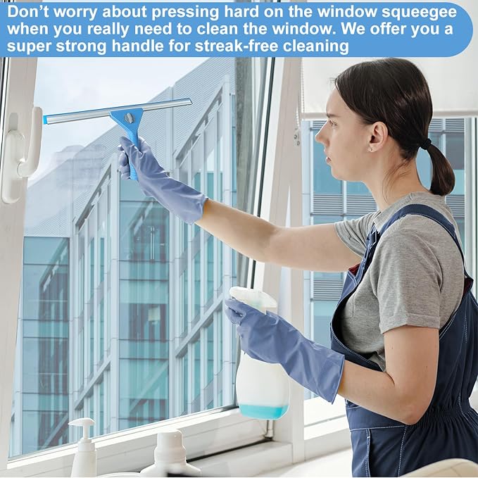 Window Squeegee Washing Kit for Shower Glass Door, Mirror and Window Cleaning - Image 2