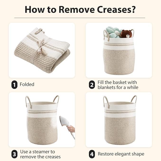 Large Laundry Hamper, Tall Woven Storage Basket - Image 6