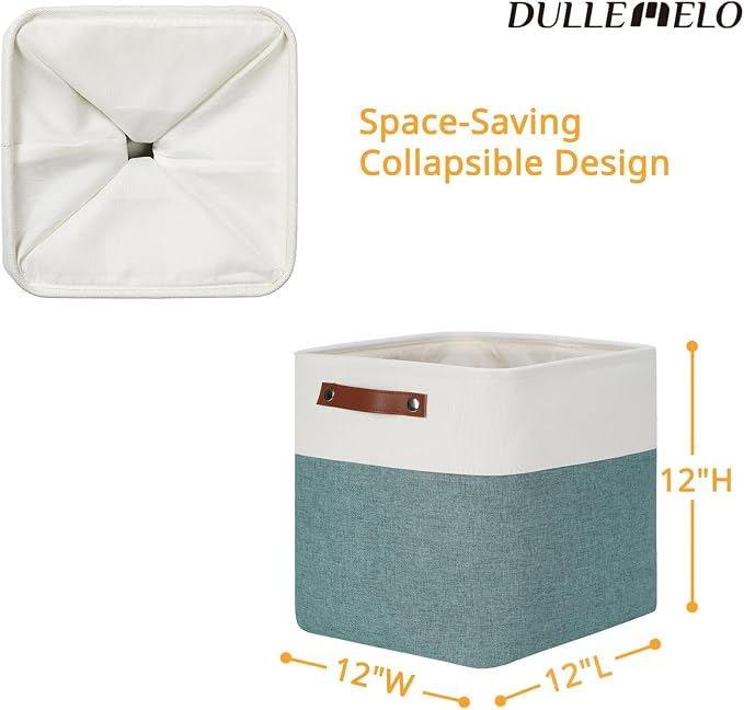 DULLEMELO Set Of 4 Cube Storage Bins, Fabric Storage Basket - Image 2