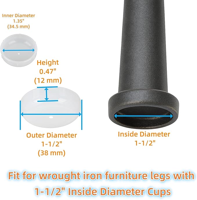 Wrought Iron Patio Furniture Feet Caps - Image 2