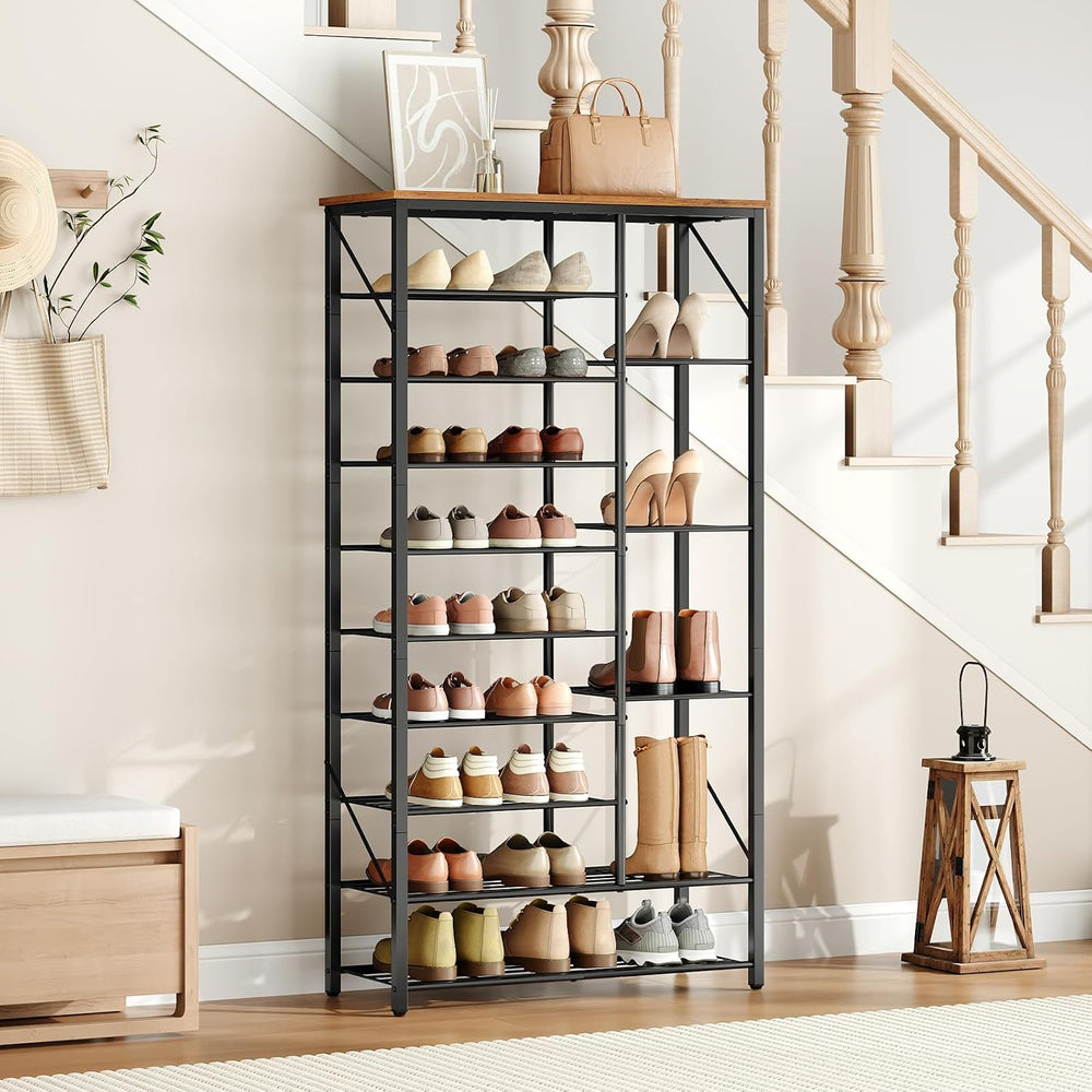 HOOBRO 10 Tier Shoe Rack for Entryway, Large Capacity Tall Shoe Storage