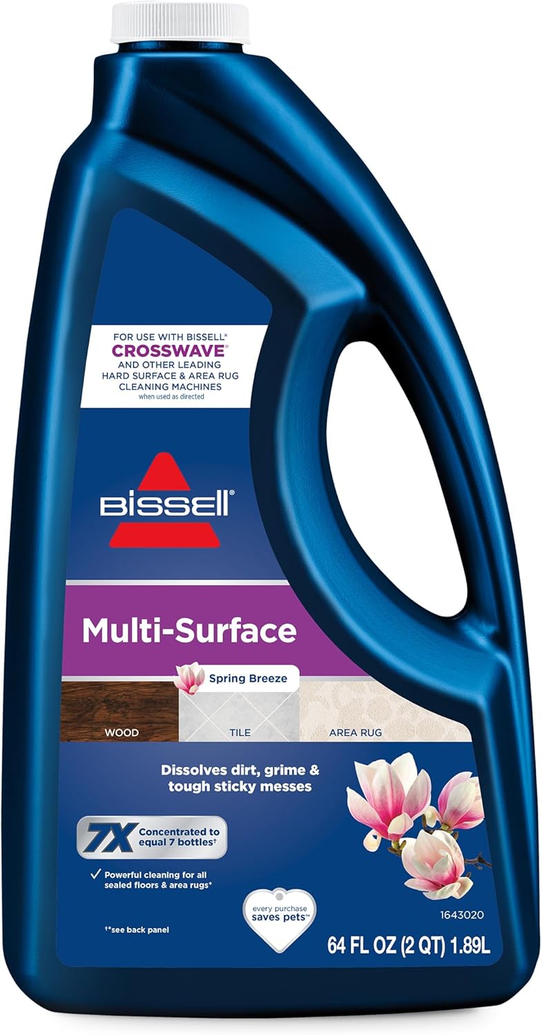 Bissell Multi-Surface Solution, For use in CrossWave and other leading hard surface and area rug cleaners, 64oz, Dissolves dirt, grime, and tough sticky messes