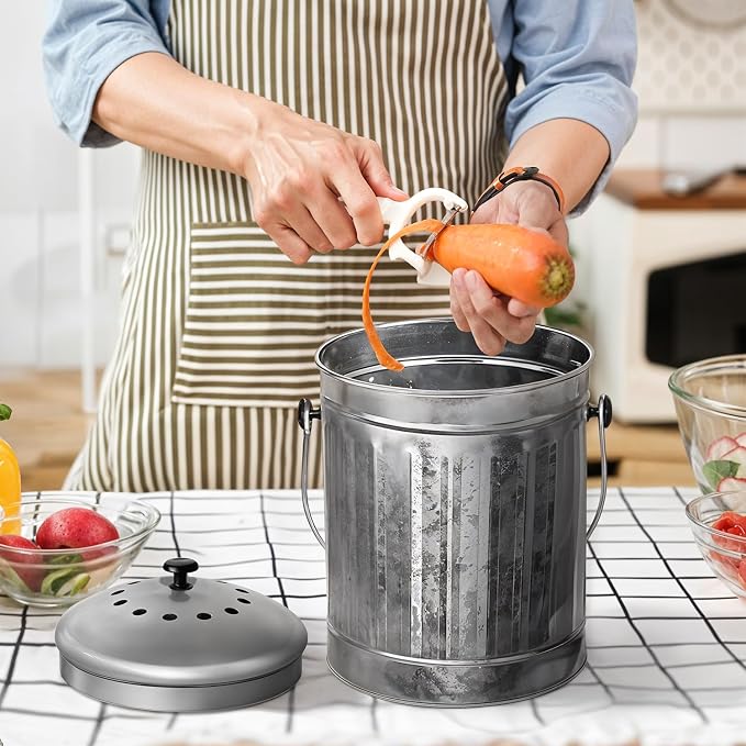 Plexon Countertop Compost Bin Kitchen Indoor, - Image 6