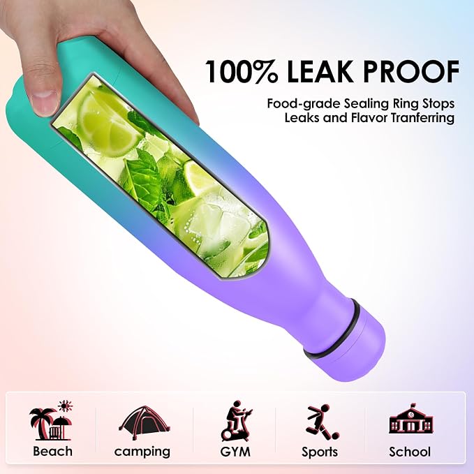 17oz Cola-Bottle Shaped Stainless Steel Leak-proof Water Bottle, Double Wall - Image 5