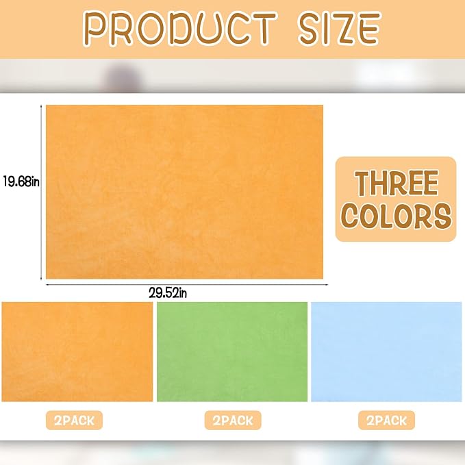 6 Pack Extra Large Microfiber Cleaning Cloths 20"x30", Lint-Free Reusable Towels - Image 2