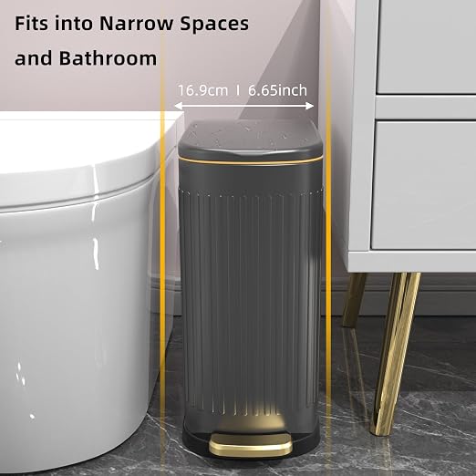 2.6 Gallon Slim Bathroom Trash Can - Image 2
