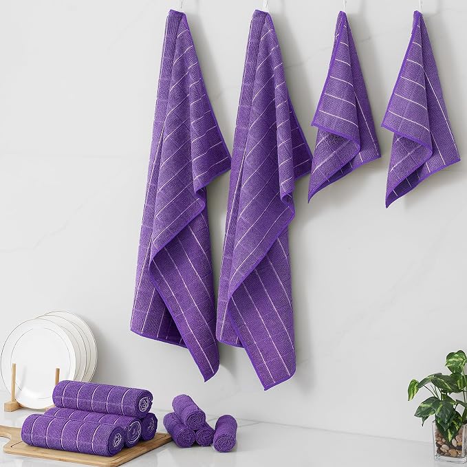 Homaxy Microfiber Kitchen Towels and Dishcloths Set, 12 Pack Soft and Absorbent - Image 8