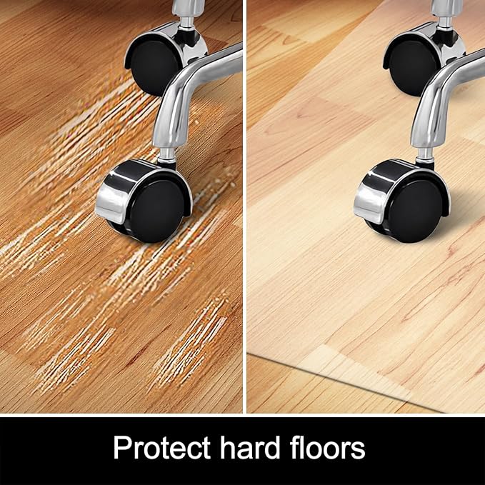 Kuyal Chair Mat for Hardwood Floor, 46 x 53 inches Rectangle Desk Durable - Image 3