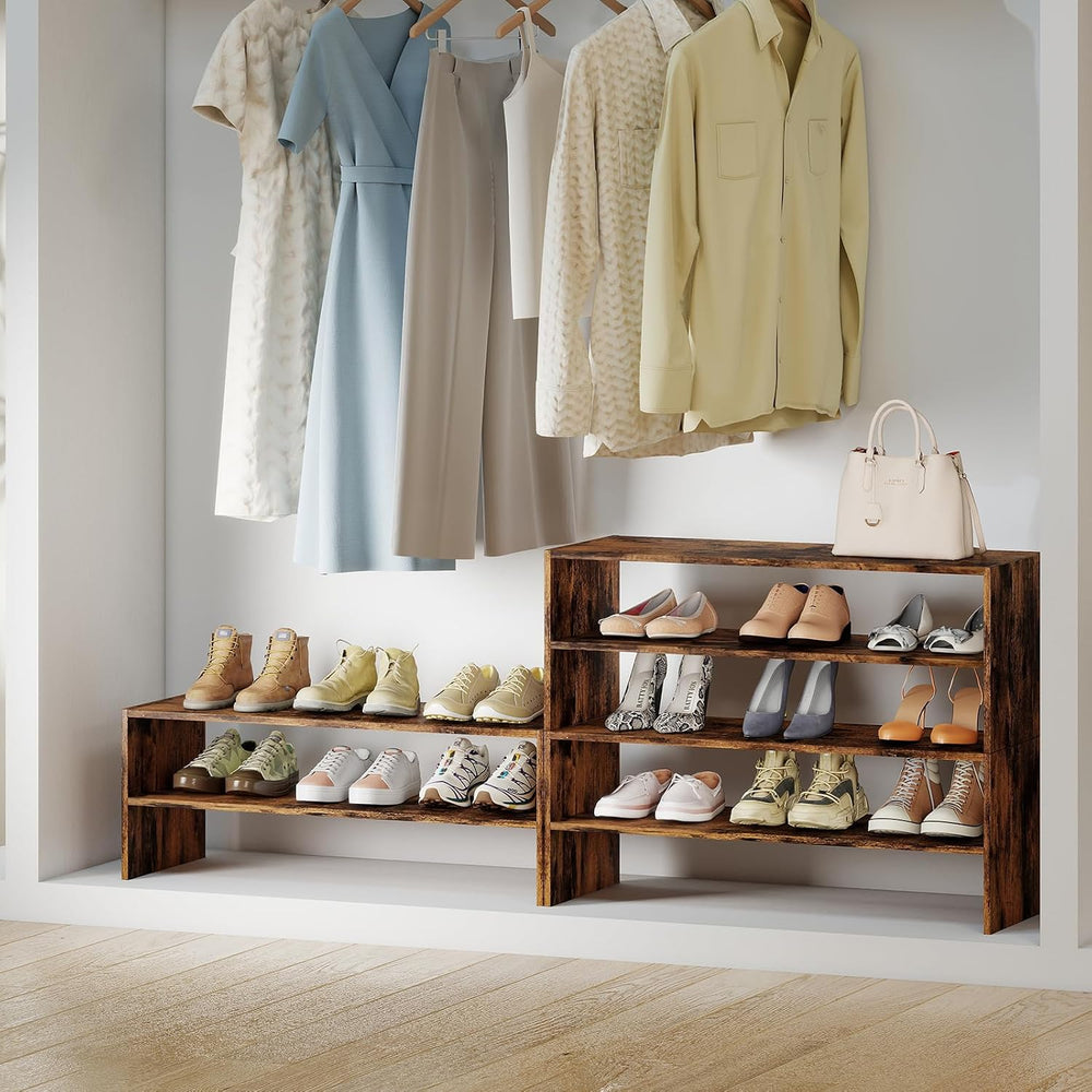 COSTWAY 6-Tier Shoe Rack, Extra Wide Shoe Shelf Organizer