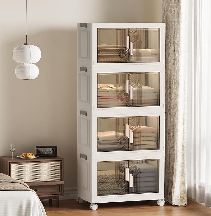 Elegant 4 Tiers Stackable Storage Bins by FeouBlf