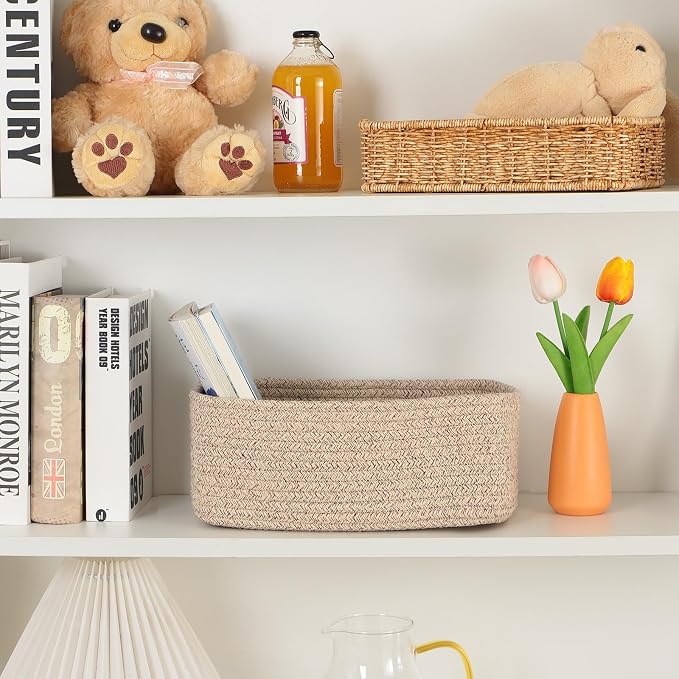 Small Storage Baskets for Organizing | Closet Organizer Bins | Shelf Toy Basket - Image 6