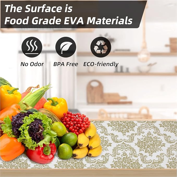 Shelf Liner for Kitchen Cabinets Non Adhesive Kitchen Drawer Liner, Waterproof - Image 7